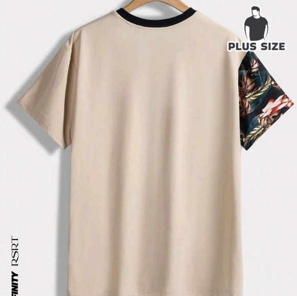 5xl Fit- Super Soft & Comfort Manfinity Mens Cream & Tropical Shirt 6xl on tag - Picture 5 of 6